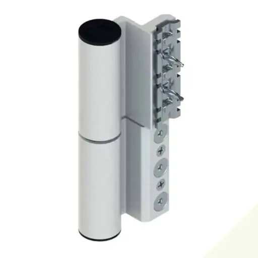 [091051] Giesse 00700410 Cerniera Fulcra per Serramento Profilo CU Registrabile Altezza 142mm Portata 120-150Kg Alluminio Finitura Bianco