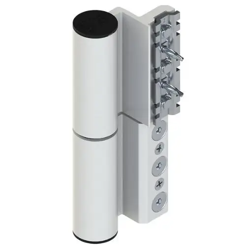 [091056] Giesse 00701376 Cerniera Fulcra per Serramento Profilo Erre 40 Registrabile Altezza 142mm Portata 120-150Kg Alluminio Finitura Argento