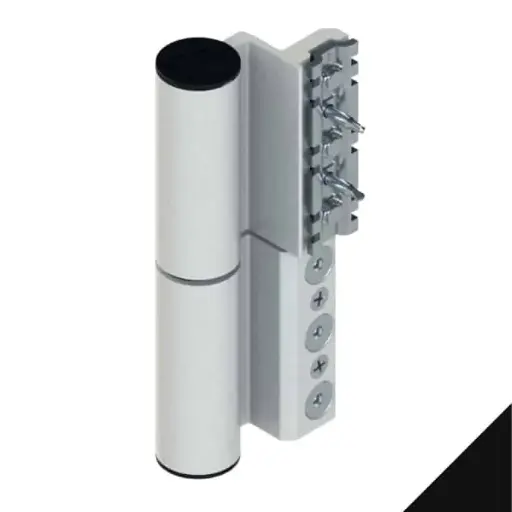 [091057] Giesse 00701500 Cerniera Fulcra per Serramento Profilo Erre 40 Registrabile Altezza 142mm Portata 120-150Kg Alluminio Finitura Nero