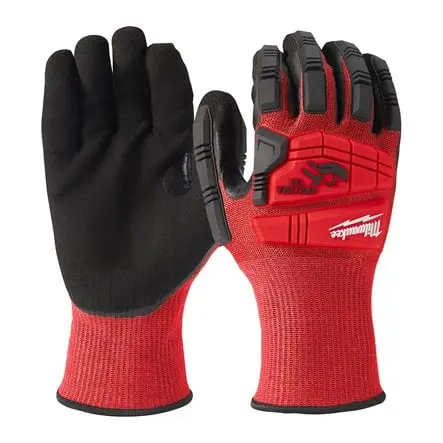 [091346] Milwaukee 4932478128 Guanti Anti-Impatto Categoria Taglio C con Dorso Rinforzato 8/M - 1 Paio
