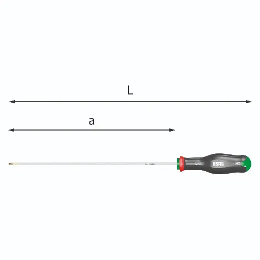 [092182] Usag U03240495 324LTX Giravite Cacciavite per Viti con Impronta Torx T20x275mm