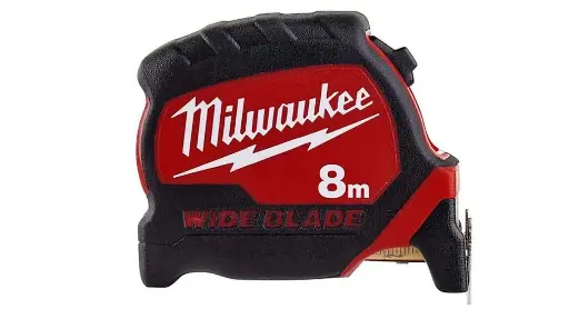 [092820] Milwaukee 4932471816 Flessometro Metro Serie Wide Blade 8 Metri Larghezza 33mm Predisposizione Laccio