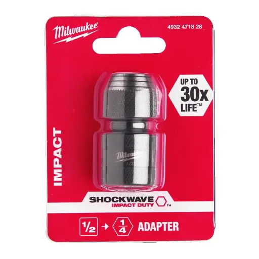 [093363] Milwaukee 4932471828 Adattatore per Inserti da 1/2 Quadrato a 1/4 50mm