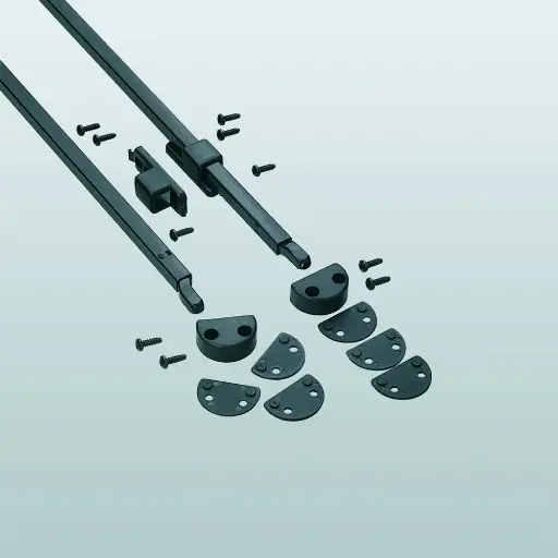 [009200] Savio 877.806 Kit di Aste Verticali per Porte Altezza Massima 3100mm con Terminale Premontato Finitura Verniciato Nero Intenso