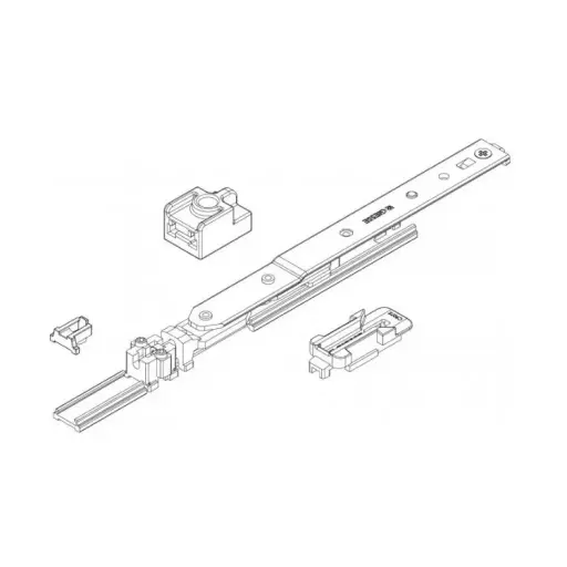 [093727] Giesse 04380000 Braccio Futura 3D per Anta Ribalta Profilo Erre 40 Larghezza 360-425mm Acciaio e Zama Finitura Silver