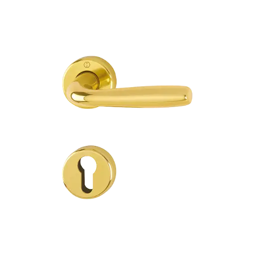 [094260] Hoppe 11842635 Grt. con rosetta Maribo 1766/88K/88KS F271 alluminio colore oro lucido 