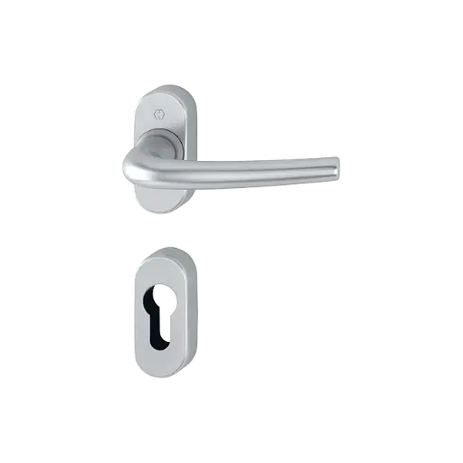[094261] Hoppe 3737681 Grt. con rosetta Seattl 168L/23P/23PS F94-1 alluminio aspetto cromo satinato 