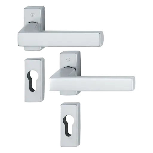 [094279] Hoppe 11668915 Grt. con rosetta Toulon 1737FA-1/844P/844PS/1737 F1 alluminio aspetto argento 