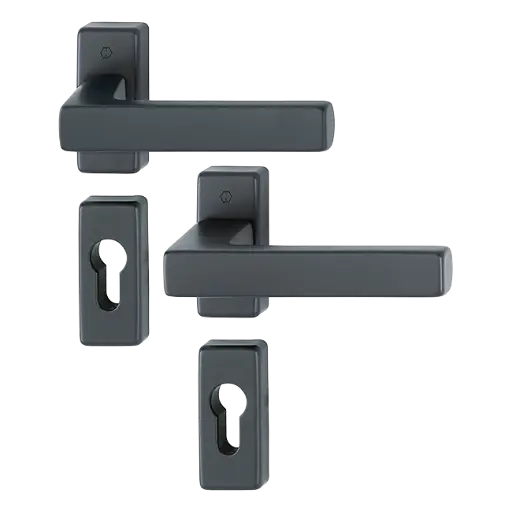 [094281] Hoppe 11668982 Grt. con rosetta Toulon 1737FA-1/844P/844PS/1737 F9714M nero opaco 