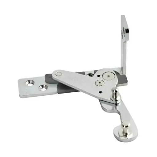 [094608] AGB A529010301 Cerniera Inferiore Artech Plana per Serramento in Pvc con Soglia Destra Parte Telaio Aria 18mm Interasse 13mm Sede 24mm Acciaio Finitura Argento