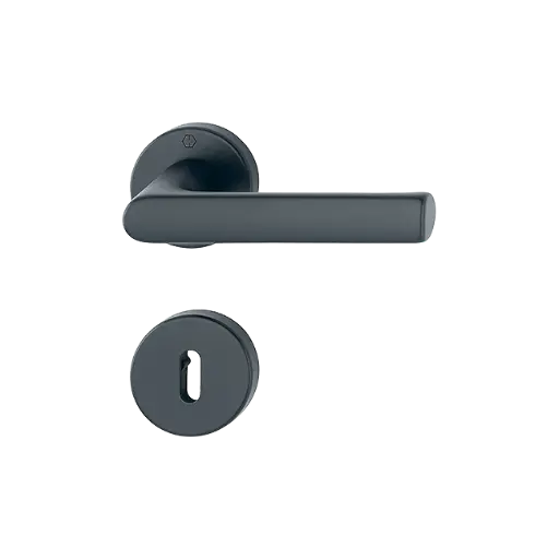 [095097] Hoppe 11767716 Grt. con rosetta Hambur 1700/42K/42KS F9714M nero opaco 