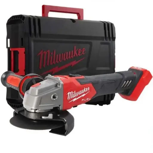 [095965] Milwaukee 4933478436 Smerigliatrice Angolare M18 FSAGV125XB-0X FUEL 125mm Velocità Variabile Interruttore a Slitta e Freno Solo Corpo con Valigia