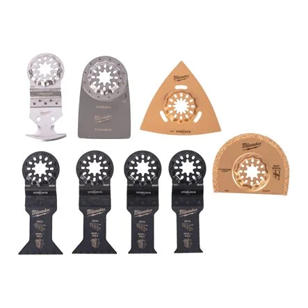 [095983] Milwaukee 48906088 Set Lame Legno per Utensile Multifunzione da 8 Pezzi