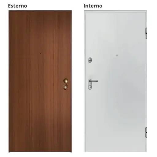 [097013] Dierre PQJ21000850SX BI/TAN Porta Blindata Tablet1 Plus2 85x210cm Sinistra Finitura Esterno Tanganica Ferramenta Bronzo Interno Bianco Ferramenta Argento