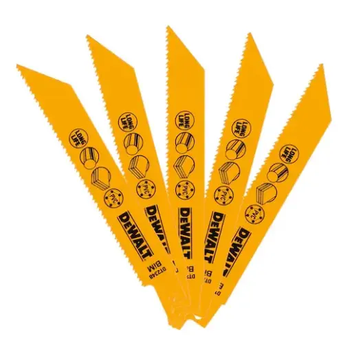 [097492] DeWalt DT2348-QZ Set 5 Lame per Taglio Plastica Materiali a Strati e Tubi da 3-12mm Lunghezza 152mm
