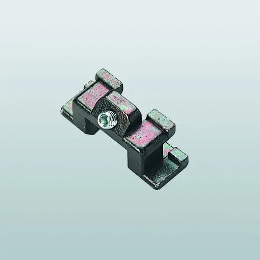 [009782] Savio 1405.3 Ferrogliera Doppia per Cremonese Profilo R40 Dimensioni 38x14,4x8mm Finitura Zincata Nera