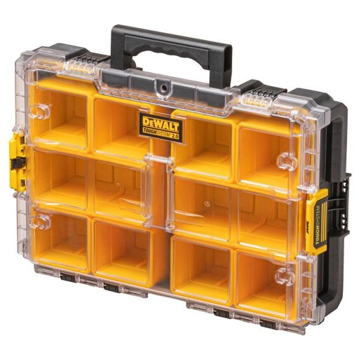 [099539] DeWalt DWST83394-1 Organiser Unità con Coperchio Trasparente con 12 Vaschette Grandi Tough System 2.0