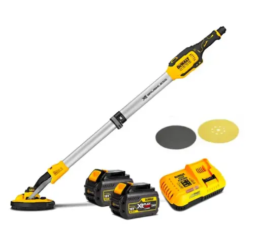 [100244] DeWalt DCE800T2-QW Levigatrice per Cartongesso 225mm XR Con 2 Batterie 18V 6Ah + 3 Dischi Abrasivi + Caricabatterie + Borsa Morbida