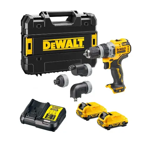 [100608] DeWalt DCD703L2T-QW Trapano Avvitatore Multipunta XR 12V con 2 Batterie 3Ah + Caricabatterie + Valigia