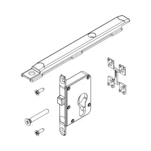 [100636] Giesse 00946000 Serratura Anta Ribalta per Porta Balcone Movimentazione M180 in Alluminio