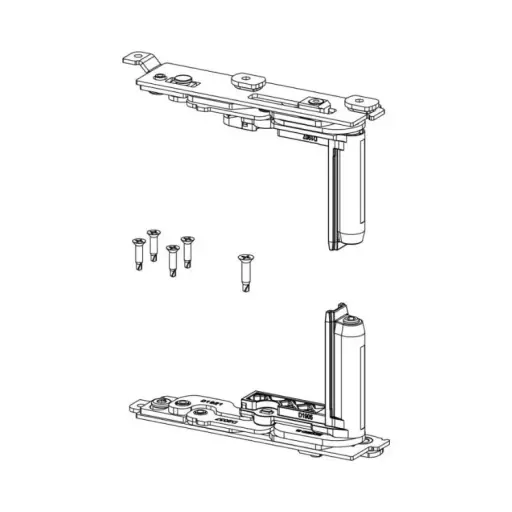 [102385] Giesse 052830001 Kit Cerniera Chic 3D 130 per Anta Battente Destra Profilo Erre 40 Portata 130Kg Acciaio e Zama Finitura Silver
