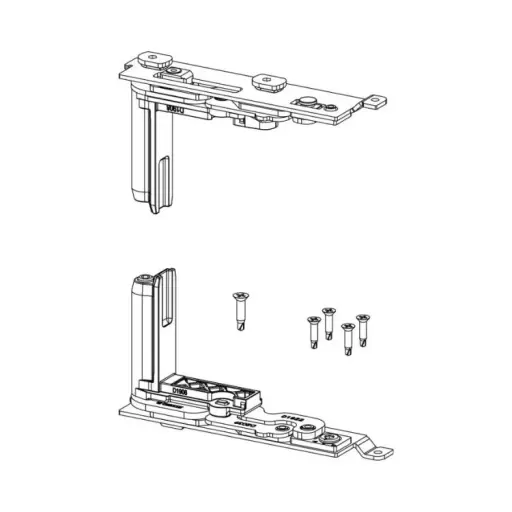 [102386] Giesse 052830002 Kit Cerniera Chic 3D 130 per Anta Battente Sinistra Profilo Erre 40 Portata 130Kg Acciaio e Zama Finitura Silver