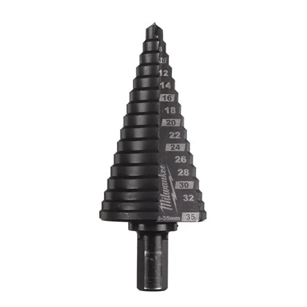 [102535] Milwaukee 48899395 Fresa a Gradino Cobalto Attacco 10mm da 6 a 35mm 16 Gradini