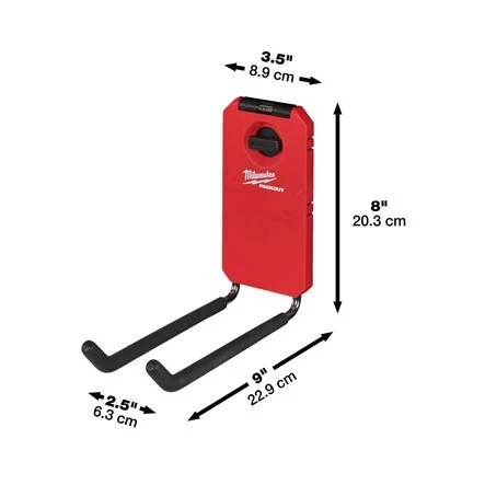 [102605] Milwaukee 4932480700 Doppi Ganci Dritti Lunghi di Stoccaggio PackOut