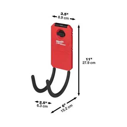 [102606] Milwaukee 4932480701 Doppio Gancio Curvo di Stoccaggio PackOut