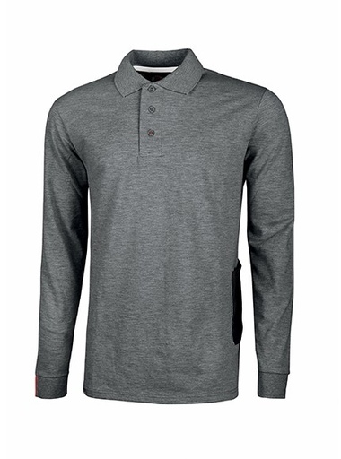 [104919] POLO MANICA LUNGA GRIGIO      C/TASCA CELLULARE TG.XXL
