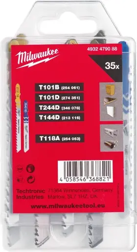 [104954] Milwaukee 4932479088 Set Lame Seghetto - Attacco a T da 35 Pezzi