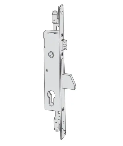 [010353] Cisa 46825350 Serratura da Infilare a Cilindro per Montanti e Inferiate E35 F. 25mm con Quadro Maniglia Passante