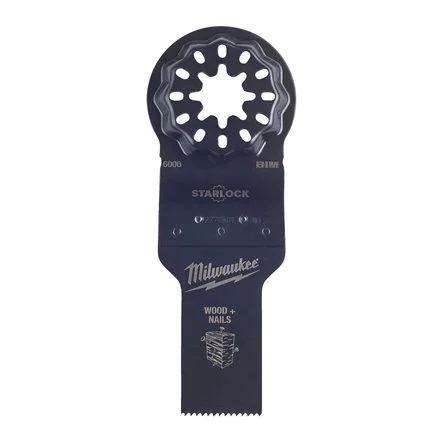 [105036] Milwaukee 48906000 Lama Taglio Multi-Materiale per Utensili Multifunzione TCT da 20mm con denti al Carburo