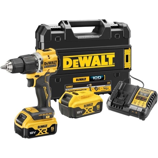 [106393] DeWalt DCD100YP2T-QW Trapano Percussione Kit Valigia + 2 Batterie + Caricabatterie