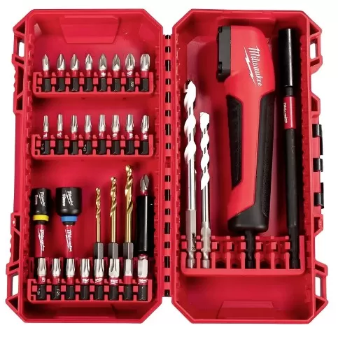 [106567] Milwaukee 4932493653 Set Shockwave Inserti BIT con Snodo Impact Duty Angolare 90° per Avvitatori e Trapani 35 Pezzi