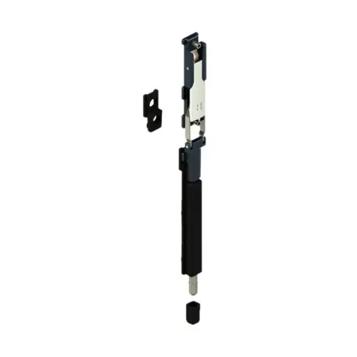 [006064] Giesse 02075500 Coppia Catenacci Totem per Porta con Profilo Finestra Erre 40 Misura Puntale 4x6mm Zama e Acciaio Finitura Nero
